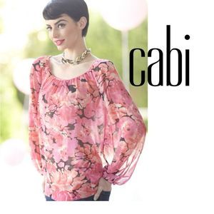 Cabi sheer floral top